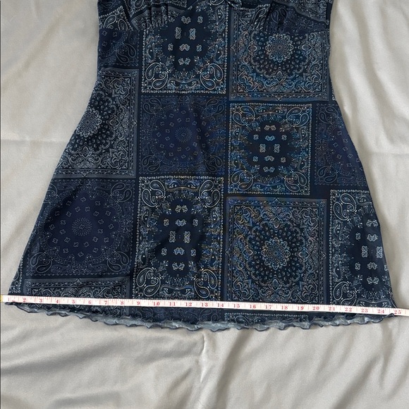 Sale! Urban Outfitters Women’s Elodie Bandana Printed Mesh Mini Dress Y2K Size L - Picture 7 of 11